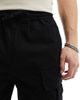 Another Influence Another Influence cotton twill cargo shorts in black - 3