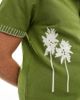 Another Influence Another Influence linen mix embroidery camp collar shirt in green - 3