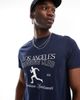 Another Influence Another Influence los angeles running club relaxed fit t-shirt in deep blue-Navy - 2