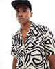 Another Influence Another Influence short sleeve printed revere collar shirt in white - 1