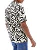 Another Influence Another Influence short sleeve printed revere collar shirt in white - 3