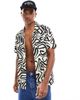 Another Influence Another Influence short sleeve printed revere collar shirt in white - 4