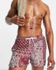 Another Influence Another Influence swim shorts in red bandana print - 1
