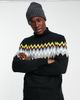 Another Influence Another Influence zigzag turtle neck sweater in black - 1