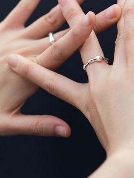 Another Layer Asymmetrical Sterling Wave Ring