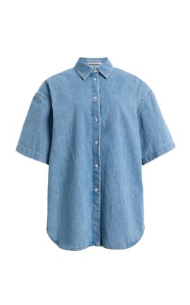 Another Tomorrow Another Tomorrow Chambray Cotton Shirt