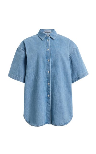 Another Tomorrow Another Tomorrow Chambray Cotton Shirt