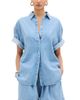 Another Tomorrow Another Tomorrow Chambray Short Sleeve Shirt - 1