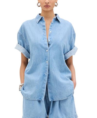 Another Tomorrow Another Tomorrow Chambray Short Sleeve Shirt