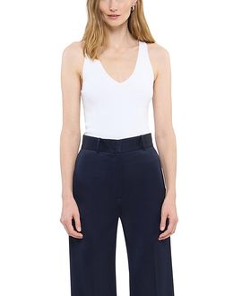 Another Tomorrow Another Tomorrow Deep V Tank Knit