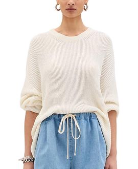 Another Tomorrow Another Tomorrow Draped Crew Knit