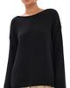 Another Tomorrow Another Tomorrow Draped Knit Sweater Black - 1