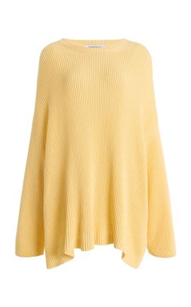 Another Tomorrow Another Tomorrow Draped Knitted CottonBlend Sweater