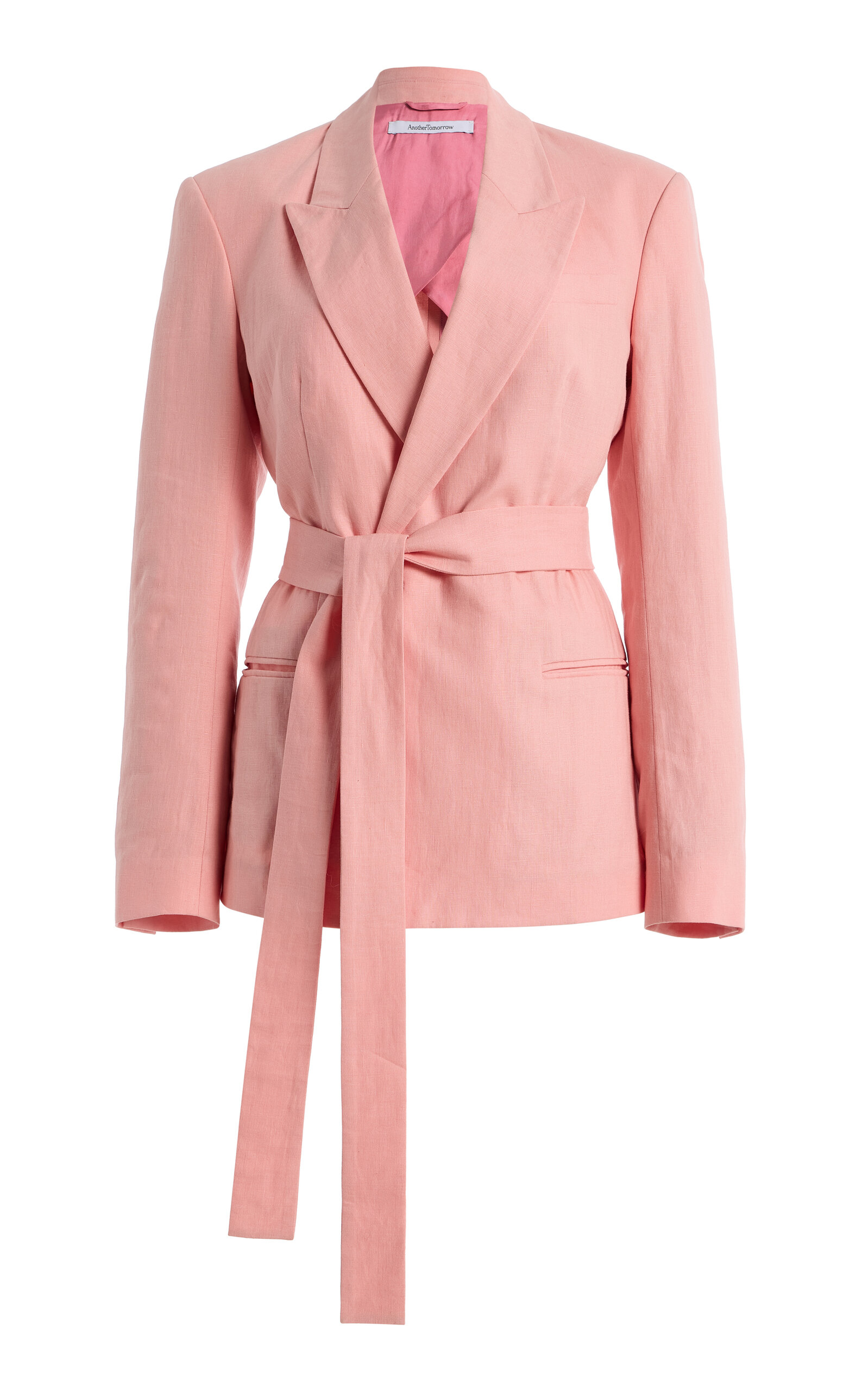 Another Tomorrow Another Tomorrow Fitted Linen Jacket