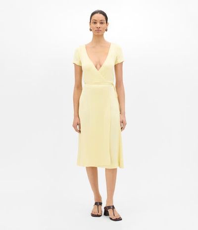 Another Tomorrow Another Tomorrow Fluid Wrap Dress