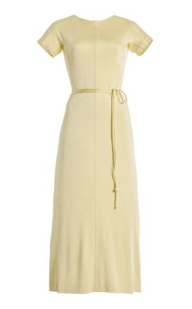 Another Tomorrow Another Tomorrow Fluid Wrapped Midi Dress