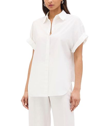 Another Tomorrow Another Tomorrow Poplin Short Sleeve Shirt