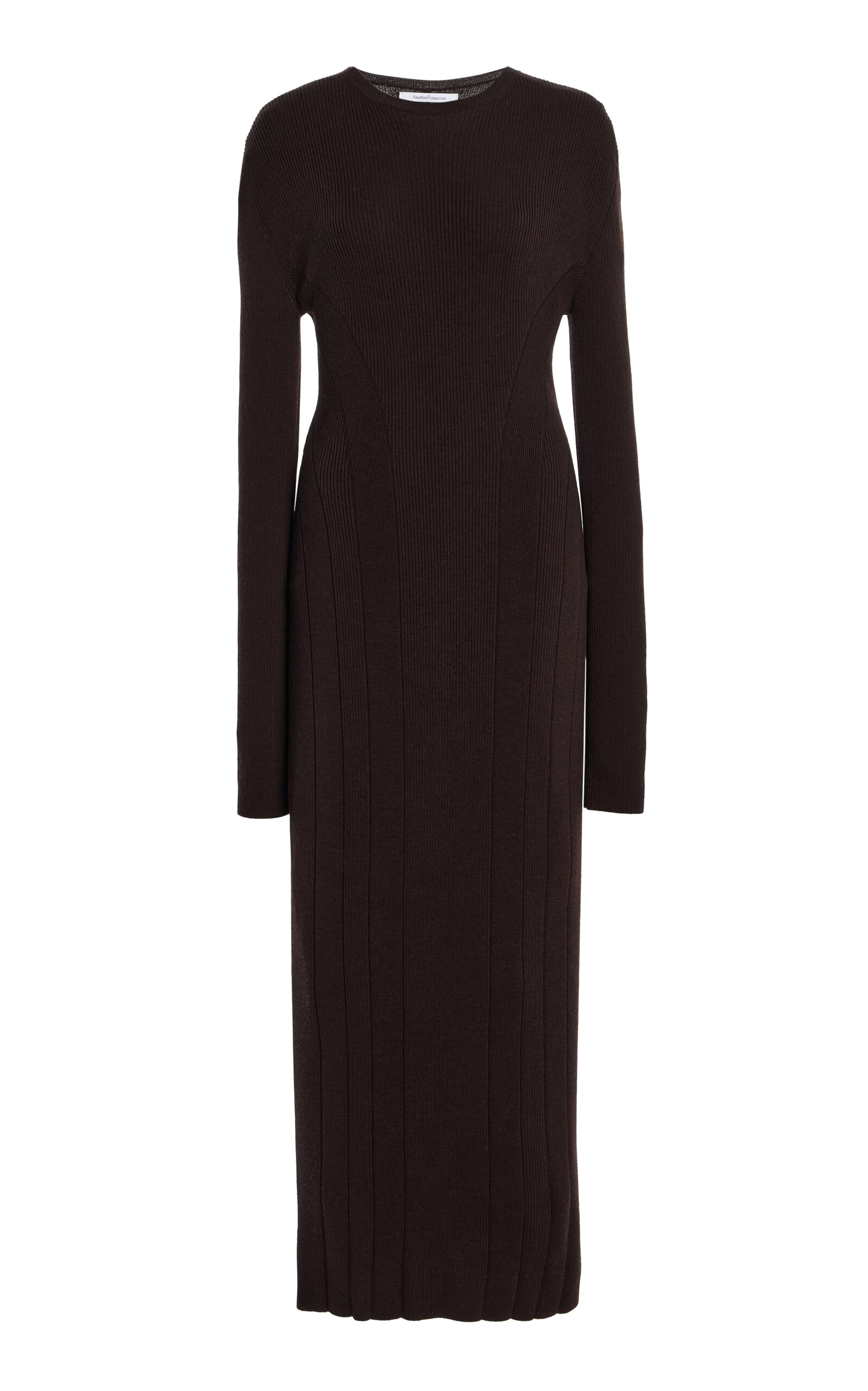 Another Tomorrow Another Tomorrow Ribbed Wool Dress