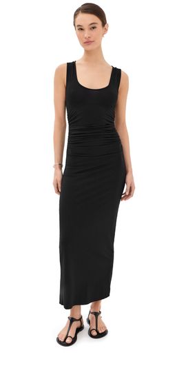 Another Tomorrow Another Tomorrow Ruched Tank Dress Black