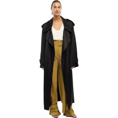 Another Tomorrow Another Tomorrow Satin Soft Trench