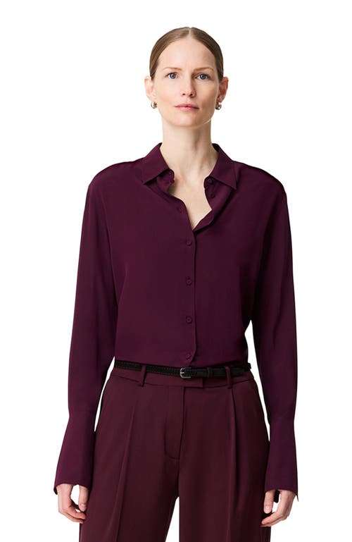 Another Tomorrow Another Tomorrow Silk Men's Shirt | Plum 
