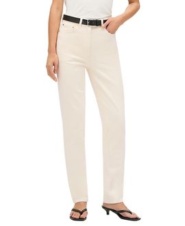 Another Tomorrow Another Tomorrow Slim Denim in White Wash