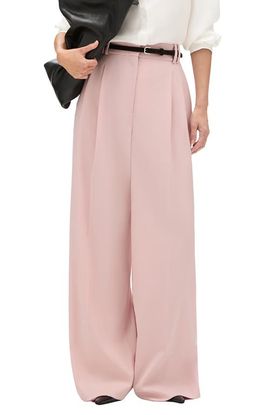 Another Tomorrow Another Tomorrow Twill Pleated Trouser