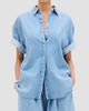 Another Tomorrow Women's Chambray Short Sleeve Shirt - 2