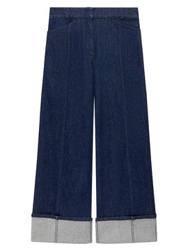 Another Tomorrow Women's Denim Cuff Pants