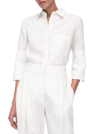 Another Tomorrow Women's French Cuff Blouse