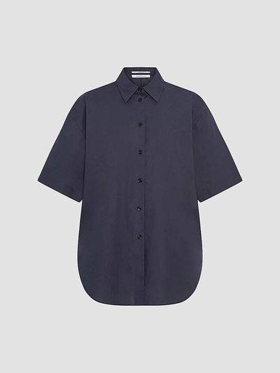 Another Tomorrow Women's Poplin Short Sleeve Shirt
