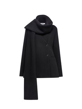 Another Tomorrow Women's Short Scarf Coat