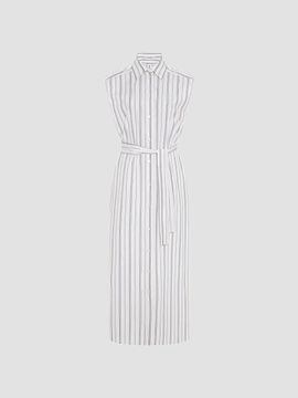 Another Tomorrow Women's Sleeveless Pleat Back Tie Dress