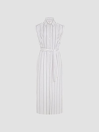 Another Tomorrow Women's Sleeveless Pleat Back Tie Dress