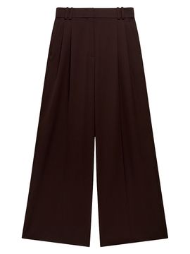 Another Tomorrow Women's Twill Pleated Trousers