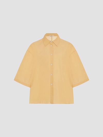 Another Tomorrow Women's Voile Short Sleeve Shirt