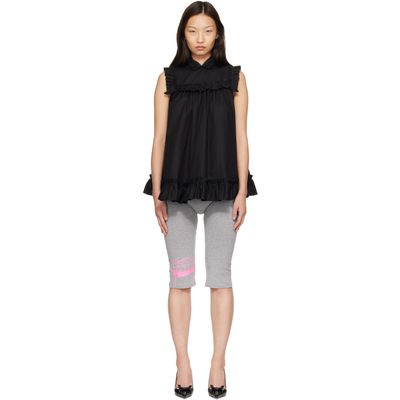 Ans Dotsloevner Ans Dotsloevner Black Frilled 'Childhood' Minidress