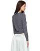 Ans Dotsloevner Ans Dotsloevner Gray & Navy Knitted Striped Long Sleeve Sweater - 3