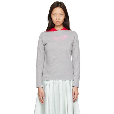 Ans Dotsloevner Ans Dotsloevner Gray Long Sleeve T-shirt