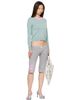 Ans Dotsloevner Ans Dotsloevner Green & Purple Knitted Striped Long Sleeve Sweater - 4