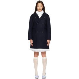 Ans Dotsloevner Ans Dotsloevner Navy Double Coat