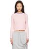 Ans Dotsloevner Ans Dotsloevner Pink & Yellow Knitted Striped Long Sleeve Sweater - 1