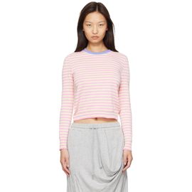 Ans Dotsloevner Ans Dotsloevner Pink & Yellow Knitted Striped Long Sleeve Sweater