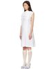 Ans Dotsloevner Ans Dotsloevner White & Navy Docking Plated Collar Midi Dress Set - 4