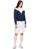 Ans Dotsloevner Ans Dotsloevner White & Navy Docking Plated Collar Midi Dress Set - 5