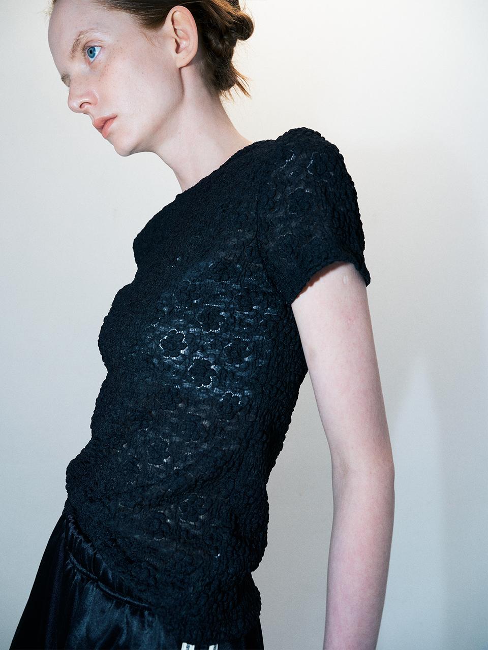 answerisyes Bloom Short Sleeve Top_Black