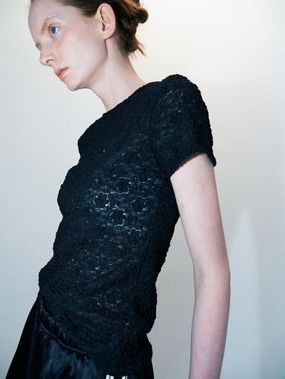 answerisyes Bloom Short Sleeve Top_Black