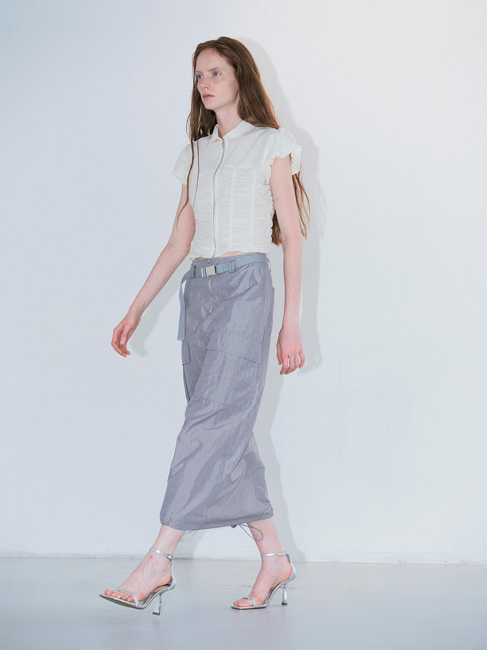 answerisyes Cargo Belted Skirt_Gray