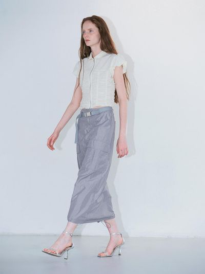 answerisyes Cargo Belted Skirt_Gray