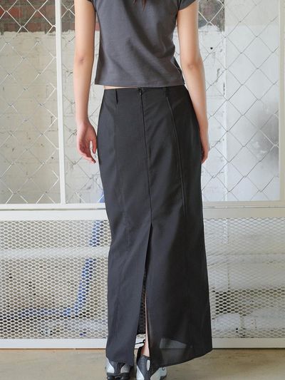 answerisyes Hot Slit Maxi Skirt Black